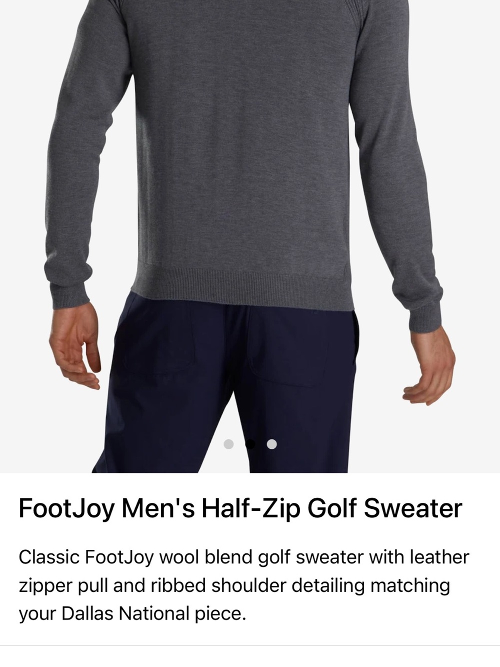 FootJoy Men's Charcoal Half-Zip Sweater